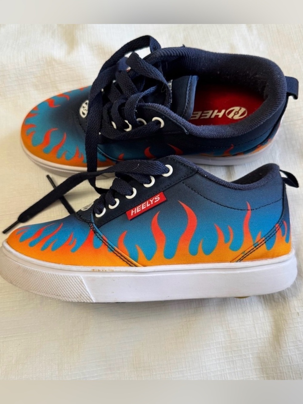 Heelys Blue Orange Flame Skate Sneakers